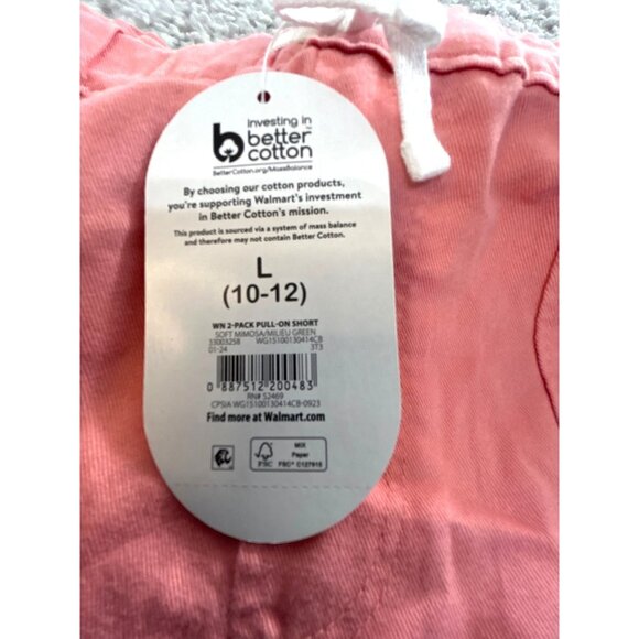 Wonder Nation Girls Shorts Elastic Waist Tie Pockets Orange Size L 10-12 NWT - Picture 4 of 7